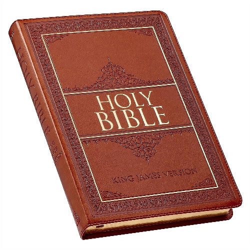 KJV Holy Bible, Thinline Large Print, Tan Faux Leather, Thumb Indexed image 2