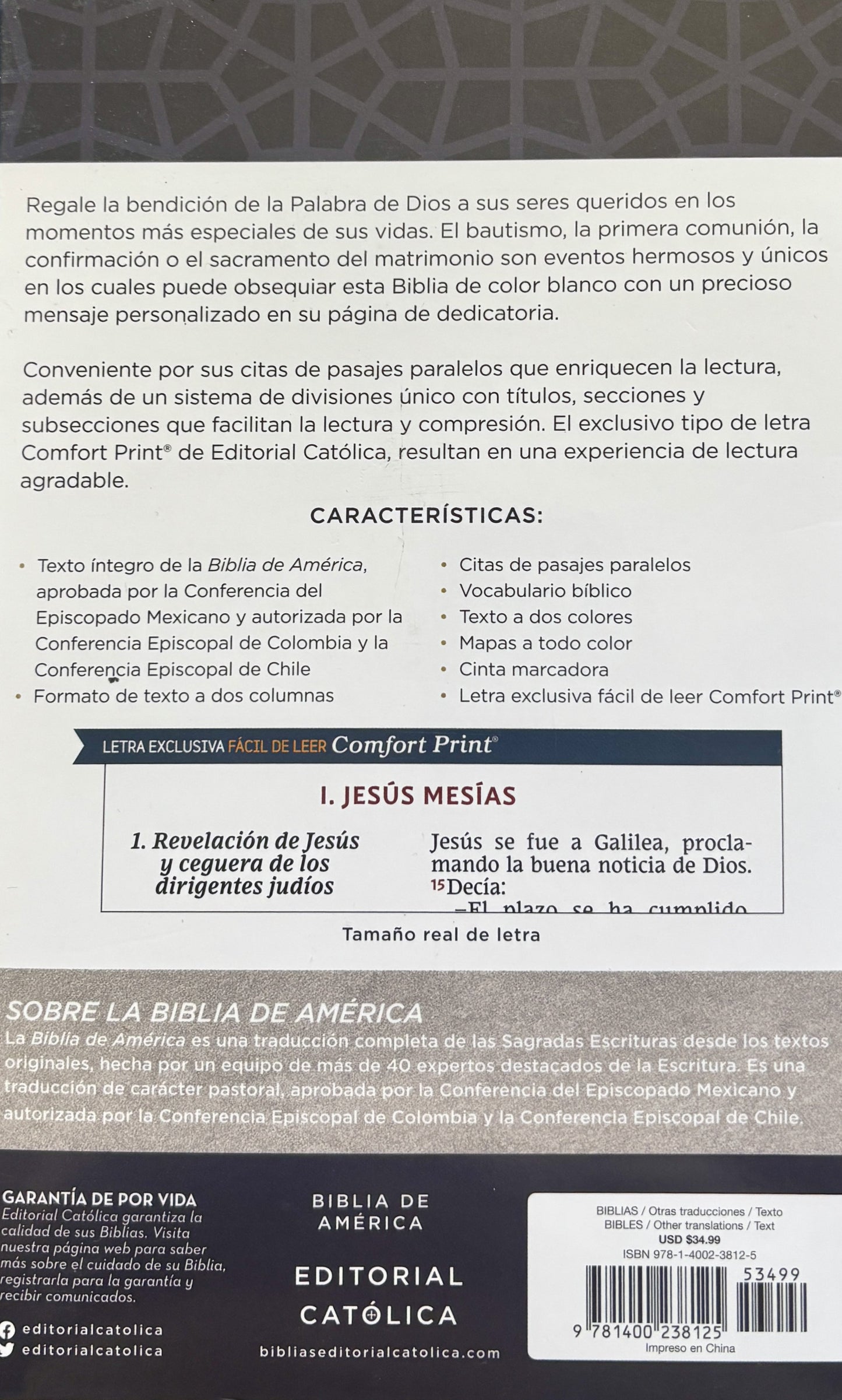 Biblia Católica, Regalos Y Ceremonias, Piel Reciclada, Blanco image 1