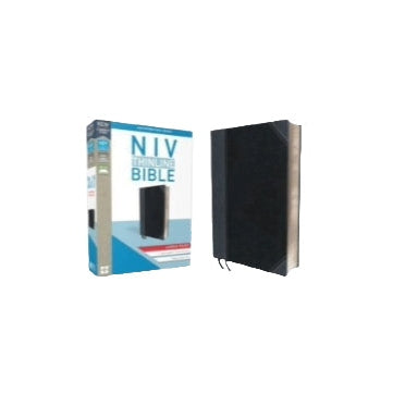 NIV Thinline Bible, Large Print, Black/Gray, Leathersoft, Red Letter Edition image 0