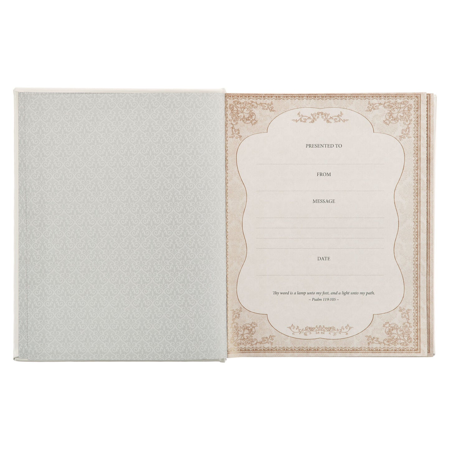 KJV Family Bible, Faux Leather White/ Silver with Family Tree Pages image 2
