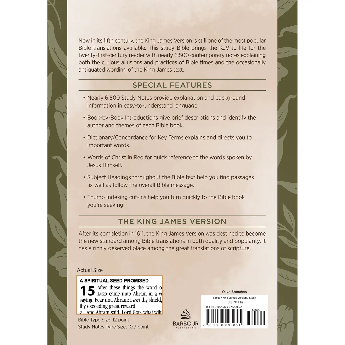 The KJV Study Bible, Large Print Study Bible-Olive Branches image 1
