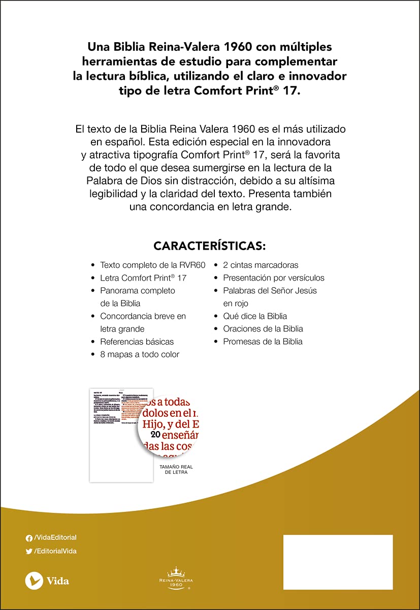 RVR60, Santa Biblia, Letra Supergigante, Leathersoft, Café, Con Cierre image 1