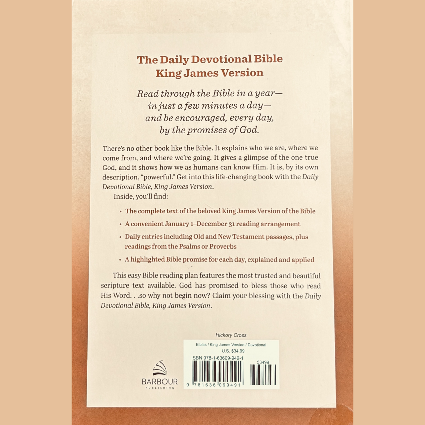 Daily Devotional Bible King James Version, Hickory Cross image 1