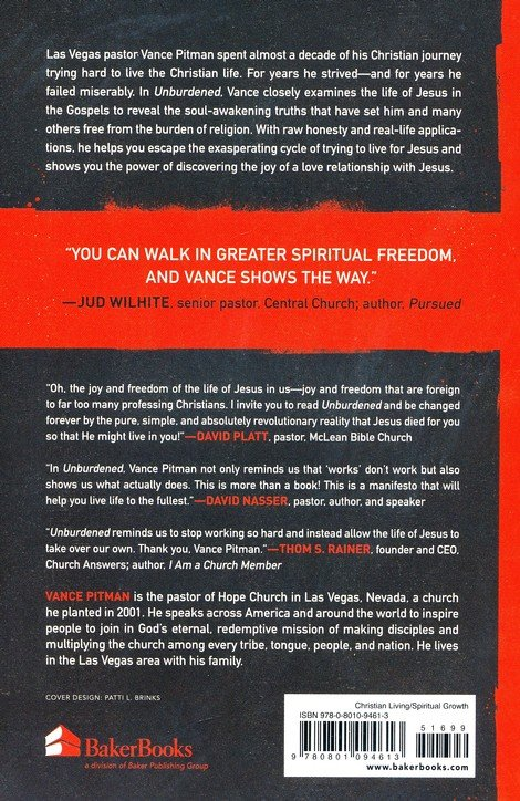 unburdened live through jesus back cover
