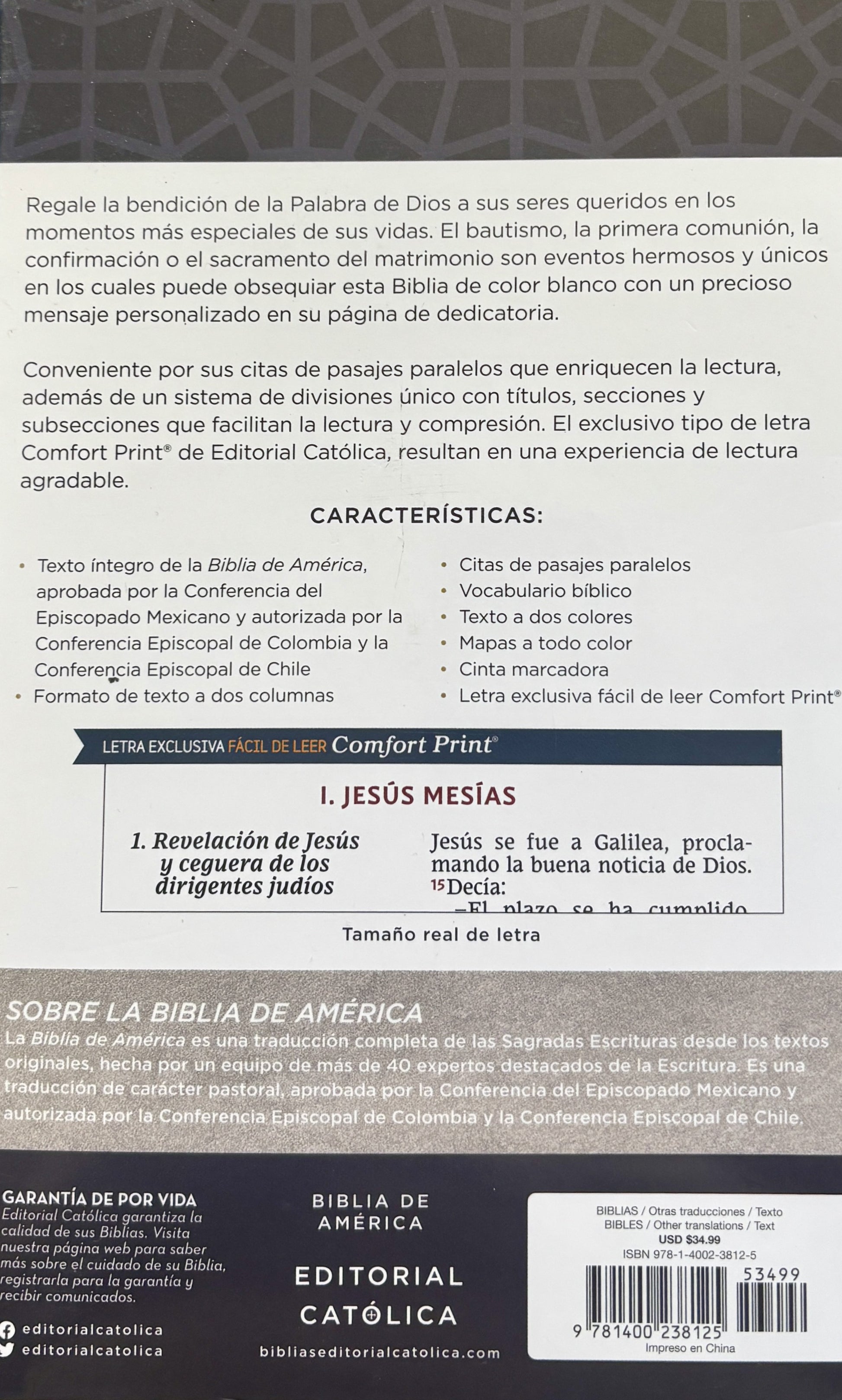 Biblia Católica, Regalos Y Ceremonias, Piel Reciclada, Blanco image 1