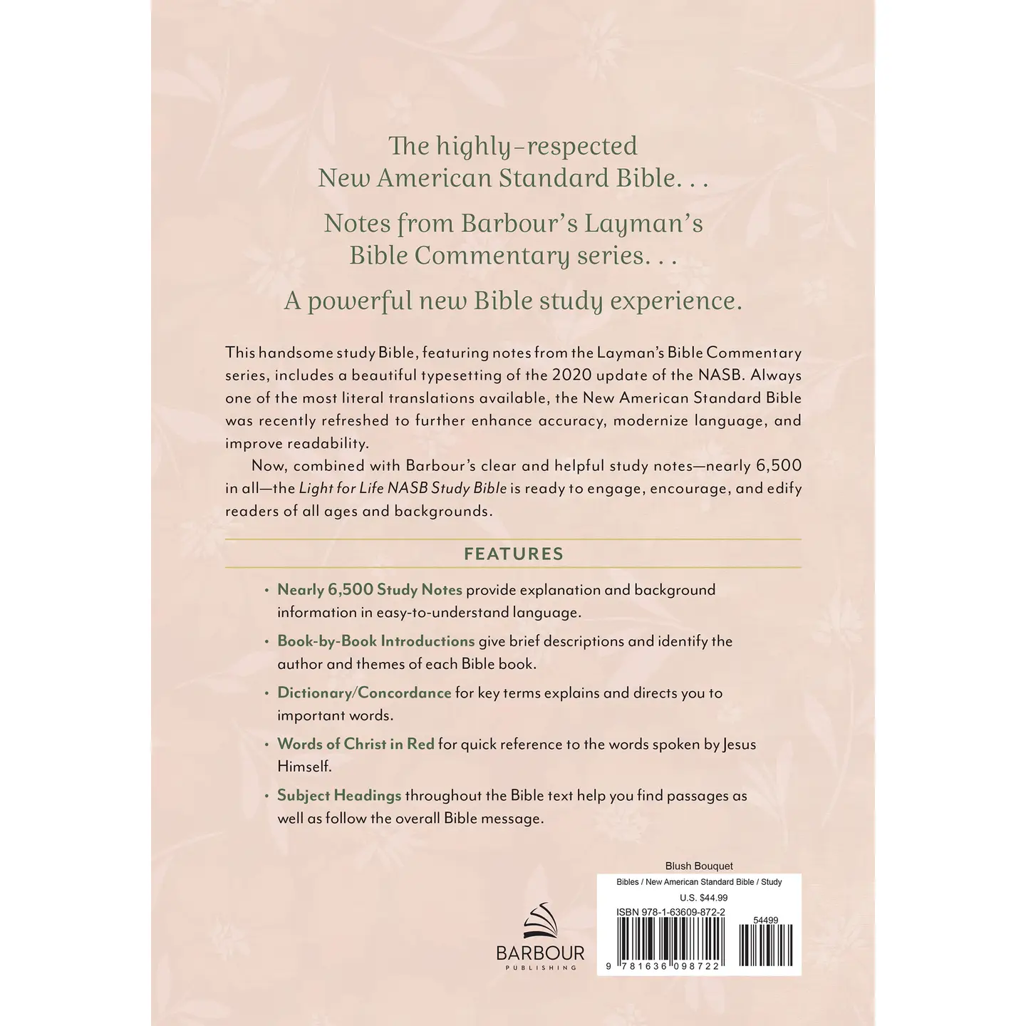 Light For Life Nasb Study Bible (Blush Bouquet) image 1