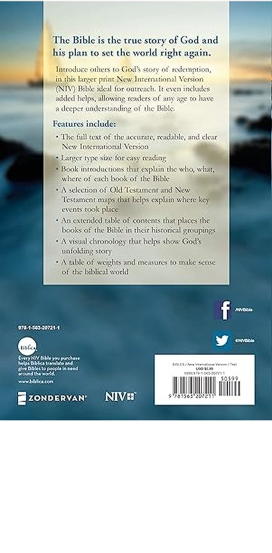 NIV Holy Bible, Larger Print, Paperback, Zondervan image 1