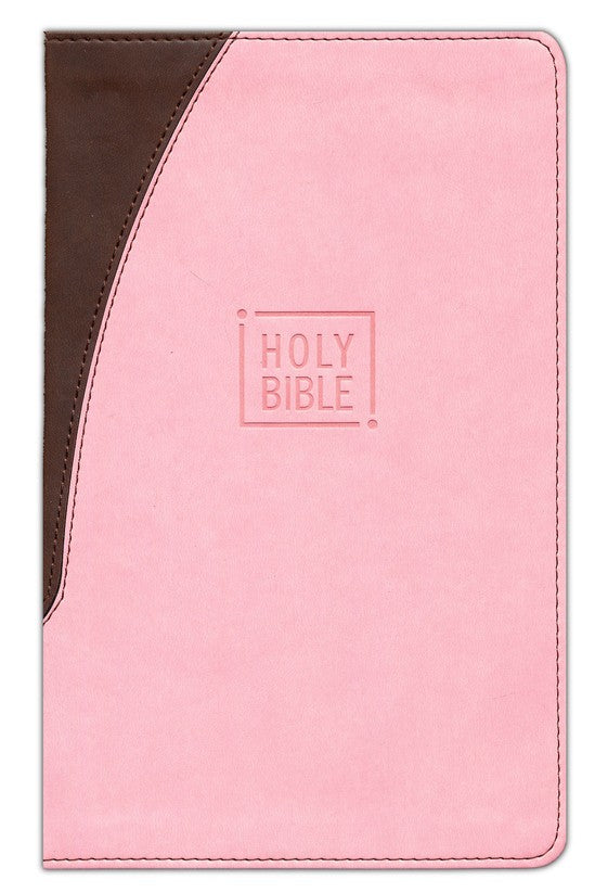 NIV Premium Gift Bible, Pink/Brown, Leathersoft, Red Letter, Indexed image 1
