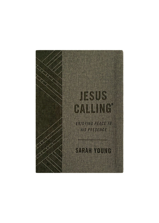 Jesus Calling, Enjoying Peace in His Presence with Scriptures, Gray Leathersoft image 0