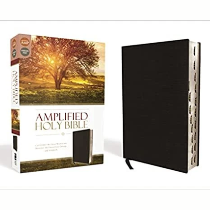 Amplified Holy Bible, Bonded Leather, Black, Thumb Indexed image 0