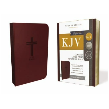 KJV Reference Bible, Compact 8-Point Print, Leathersoft, Burgundy image 0