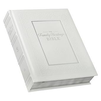 NLT, Family Heritage Bible, White Faux Leather, with Family Tree Pages image 0