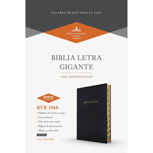 RVR 1960 Biblia letra gigante, negro imitación piel con índice (Spanish) image 0
