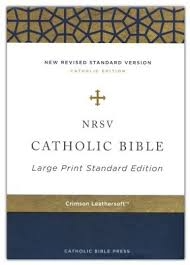 NRSV Catholic Large Print Bible, Leathersoft, Crimson Red image 1