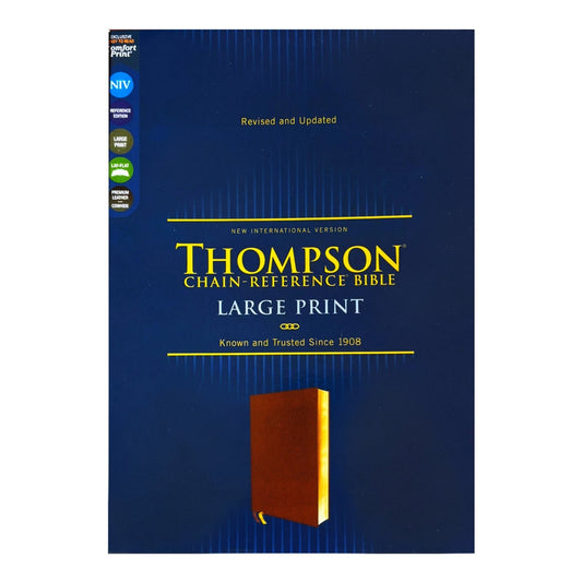 NIV Large-Print Thompson-Chain Reference Bible, Comfort Print, Genuine Cowhide image 0