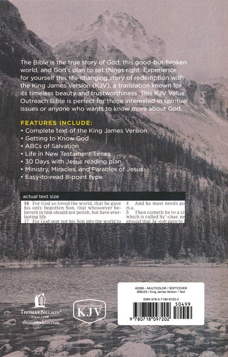 KJV Value Outreach Bible, Paperback- King James Version image 1