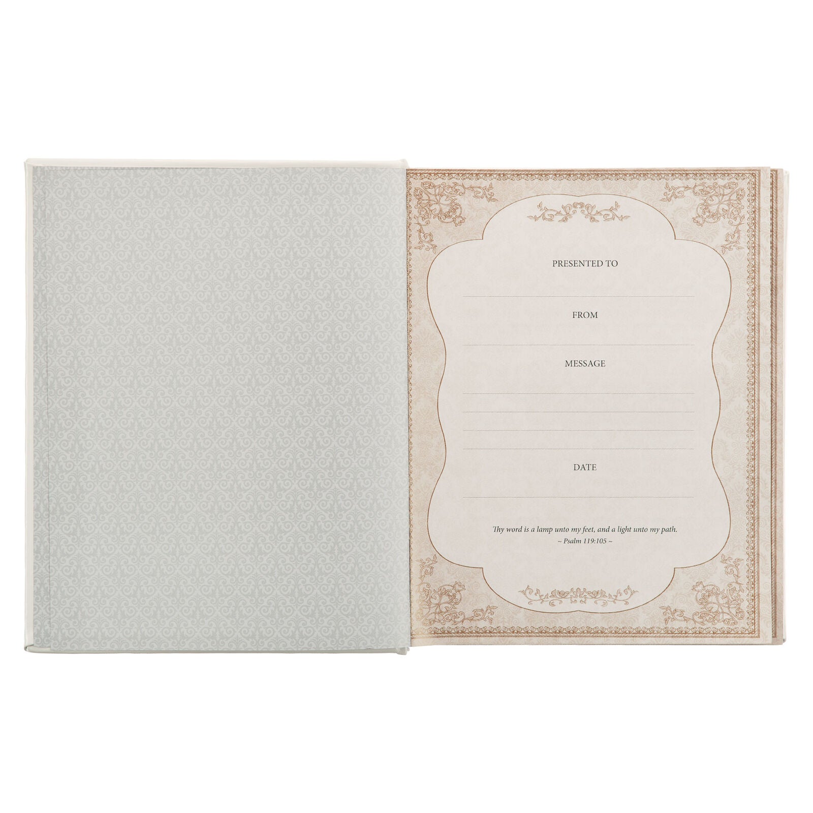 KJV Family Bible, Faux Leather White/ Silver with Family Tree Pages image 2