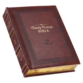 NLT, Family Heritage Bible, Brown Faux Leather, with Family Tree Pages image 0