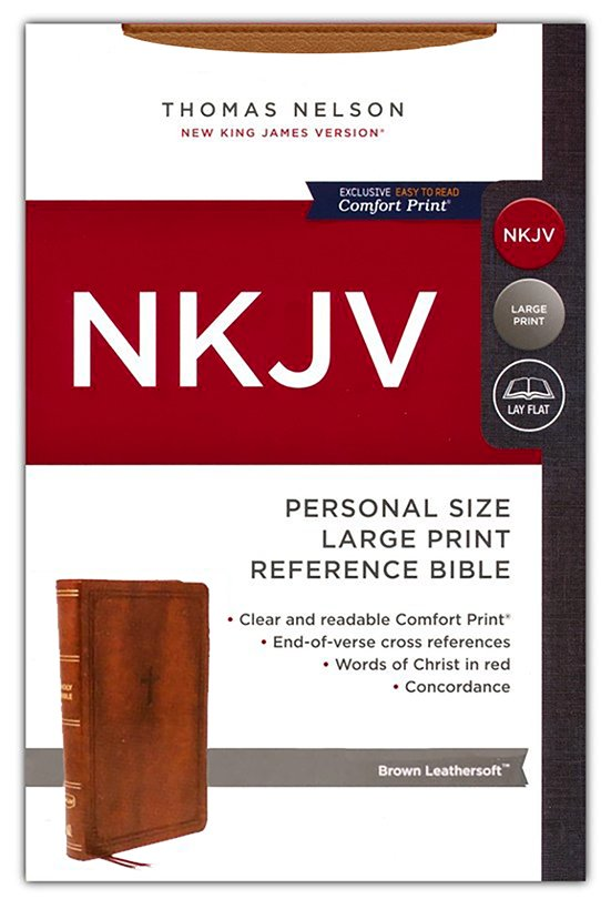 NKJV End-of-Verse Reference Bible, Personal Size Large Print, Leathersoft Brown