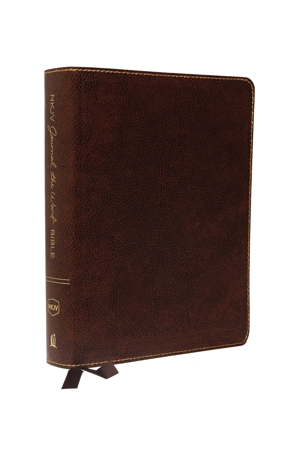 NKJV, Journal the Word Bible, Large Print, Bonded Leather, Brown, Red Letter Edition: Wide Margin