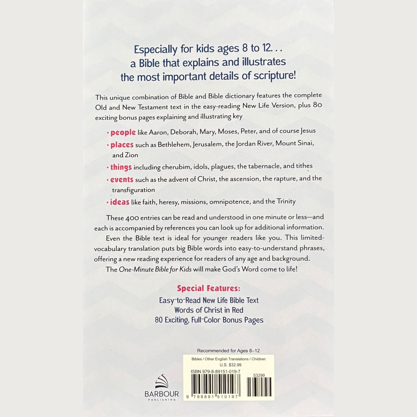 One Minute Bible For Kids, Ages 8 to 12, Pink Leathersoft Girls Cover image 1