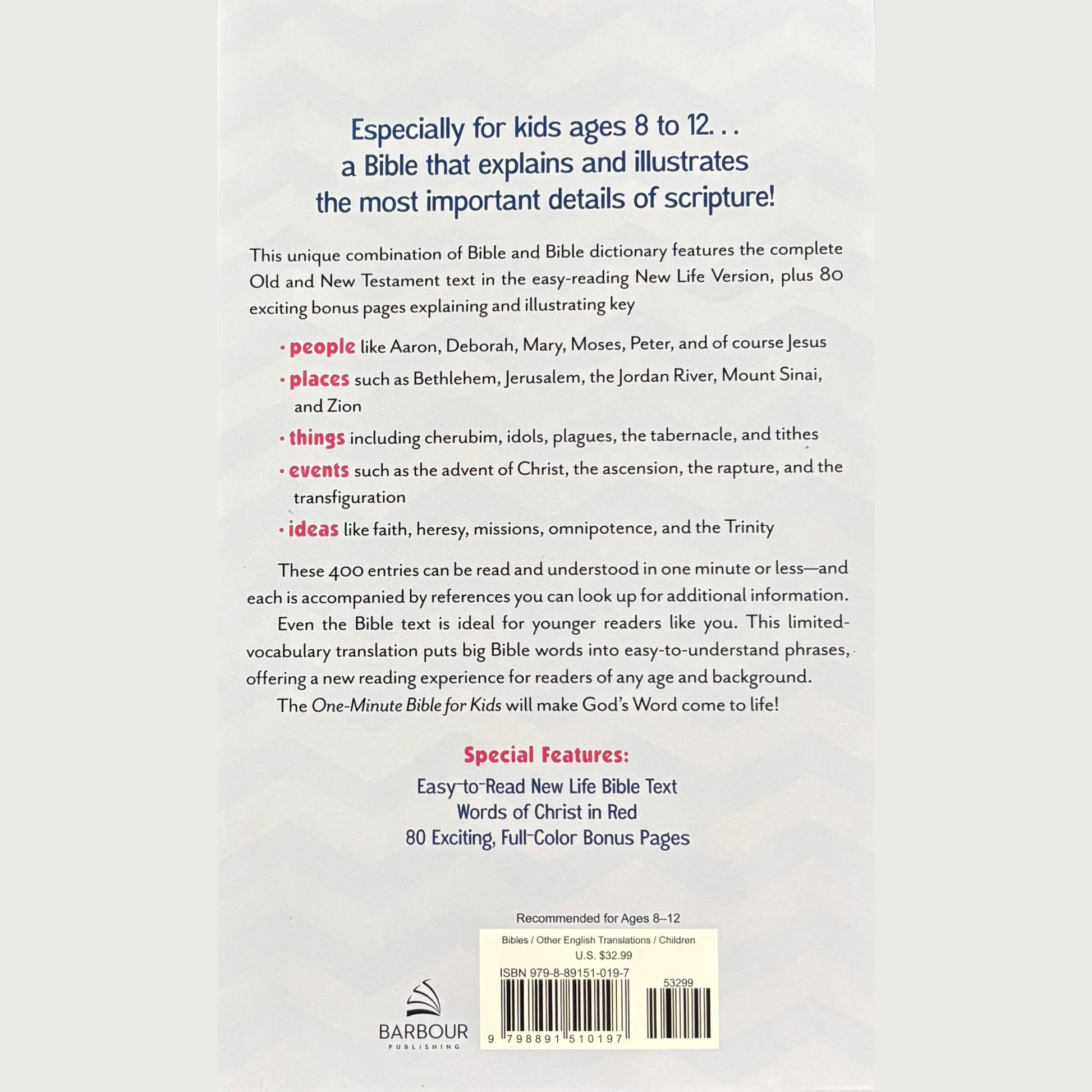 One Minute Bible For Kids, Ages 8 to 12, Pink Leathersoft Girls Cover image 1
