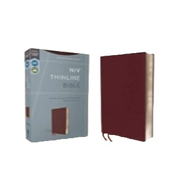 NIV Thinline Bible, Burgundy Bonded Leather, Red Letter Edition image 0