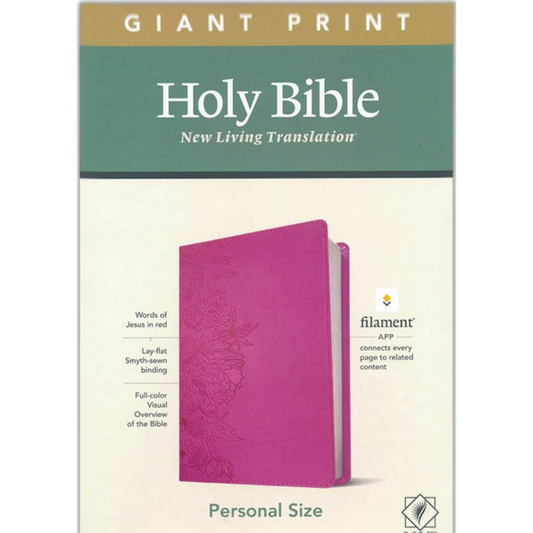 NLT Personal Size Giant Print Bible, Filament Enabled, Leathersoft Pink image 0