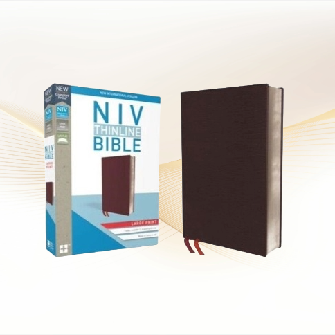 NIV Large Print Bible: Bonded Leather, Burgundy, Red Letter Edition image 0