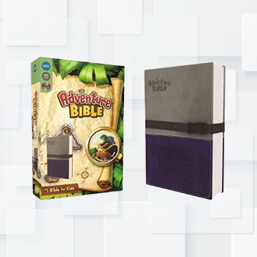 NIV, Adventure Bible, Gray/Blue Leathersoft Full Color Edition-Zondervan image 0