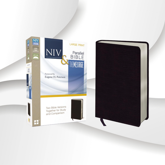 NIV, The Message, Parallel Bible, Large Print, Bonded Leather, Black image 0