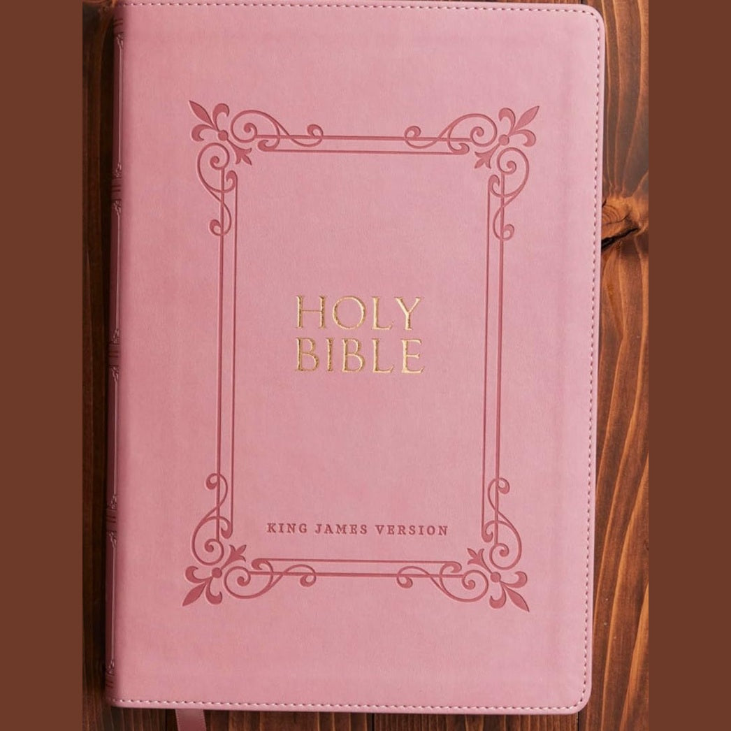 KJV Holy Bible, Large Print Center-Column Cross References, Pink Leathersoft image 2