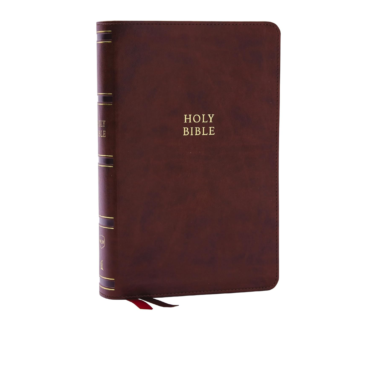 NKJV Single-Column Reference Bible, Comfort Print- leather-look, Brown Indexed image 0