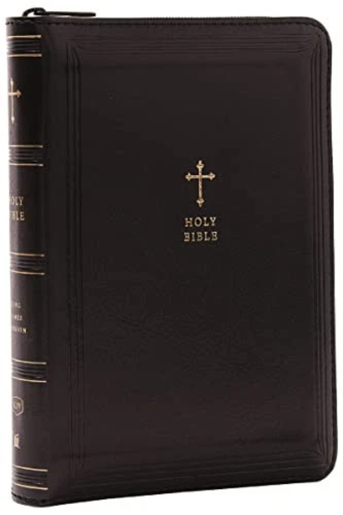 small compact bible with zipper