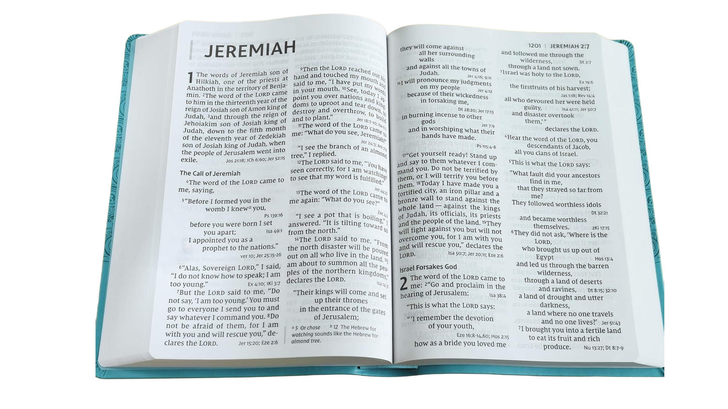 Large Print Bible by Zondervan, NIV Reference Edition, Leathersoft, Teal