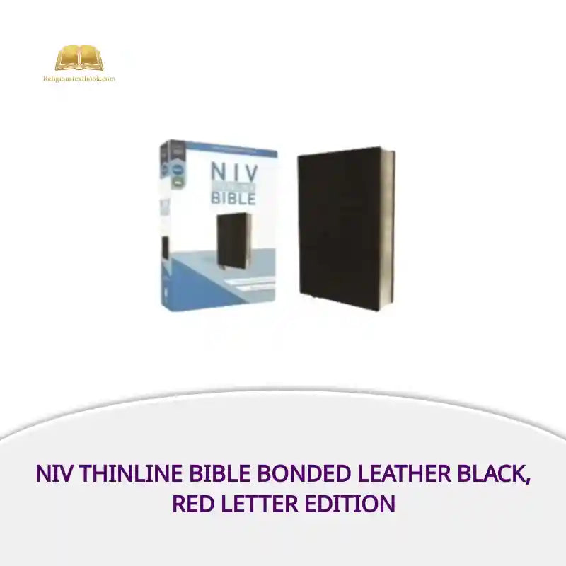 NIV Thinline Bible Bonded Leather Black, Red Letter Edition by@Outfy