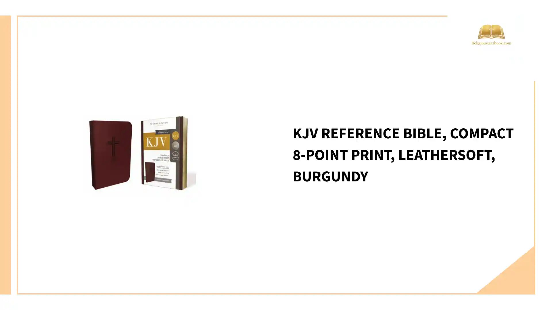 KJV Reference Bible, Compact 8-Point Print, Leathersoft, Burgundy by@Outfy