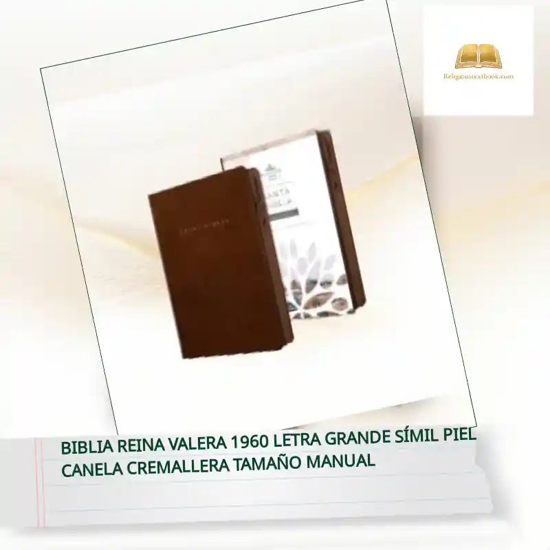 Biblia Reina Valera 1960 Letra Grande S&iacute;mil Piel Canela Cremallera Tama&ntilde;o Manual by@Outfy