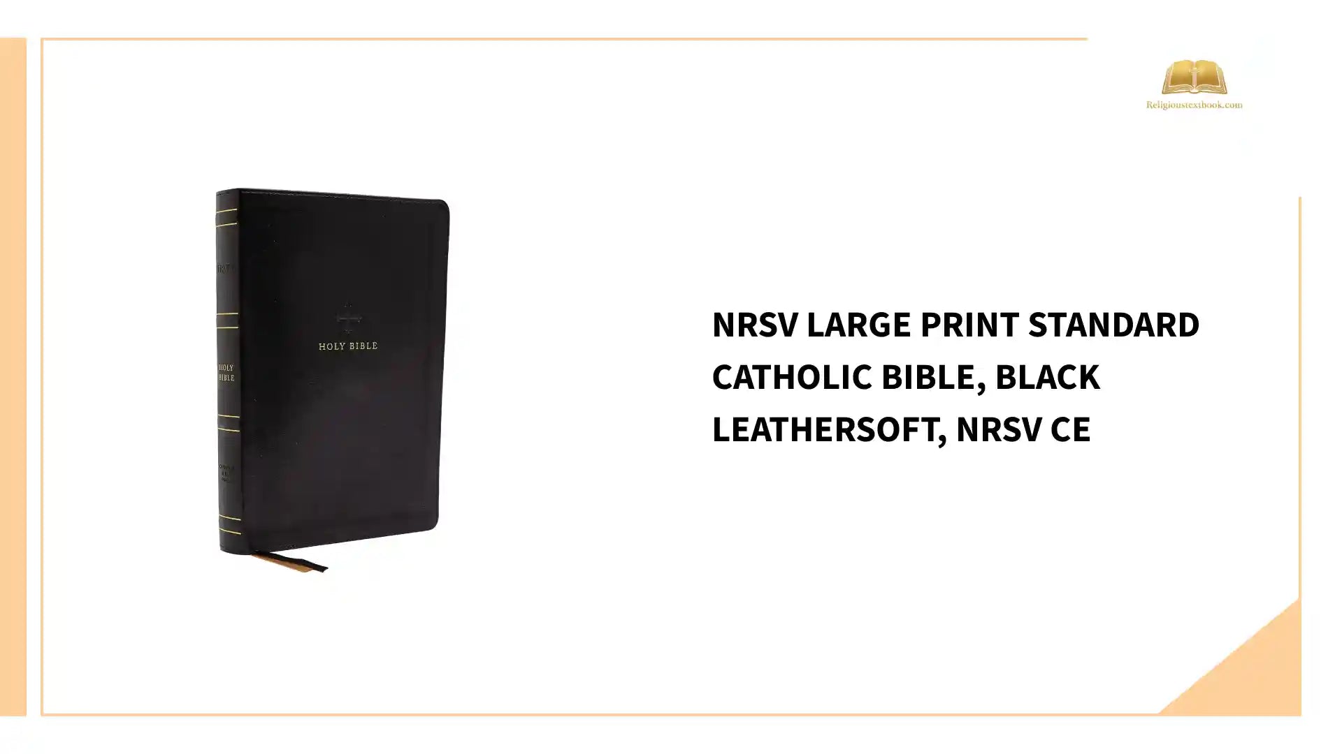 NRSV Large Print Standard Catholic Bible, Black Leathersoft, NRSV CE by@Outfy