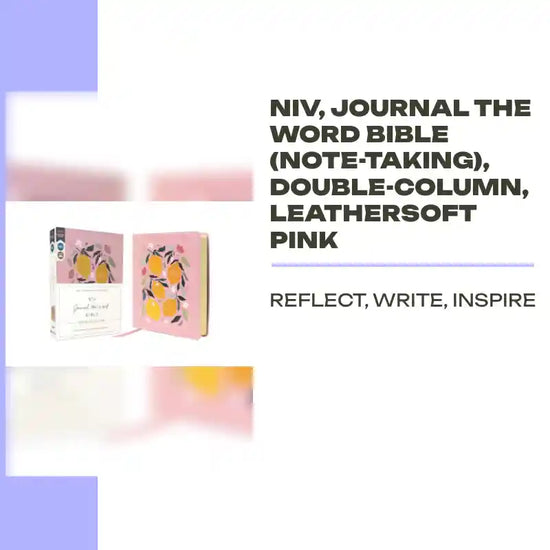 NIV, Journal the Word Bible (Note-Taking), Double-Column, Leathersoft Pink by@Outfy