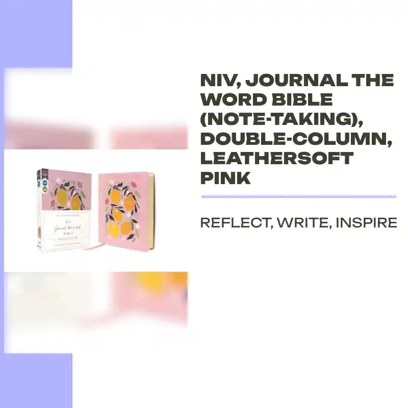 NIV, Journal the Word Bible (Note-Taking), Double-Column, Leathersoft Pink by@Outfy