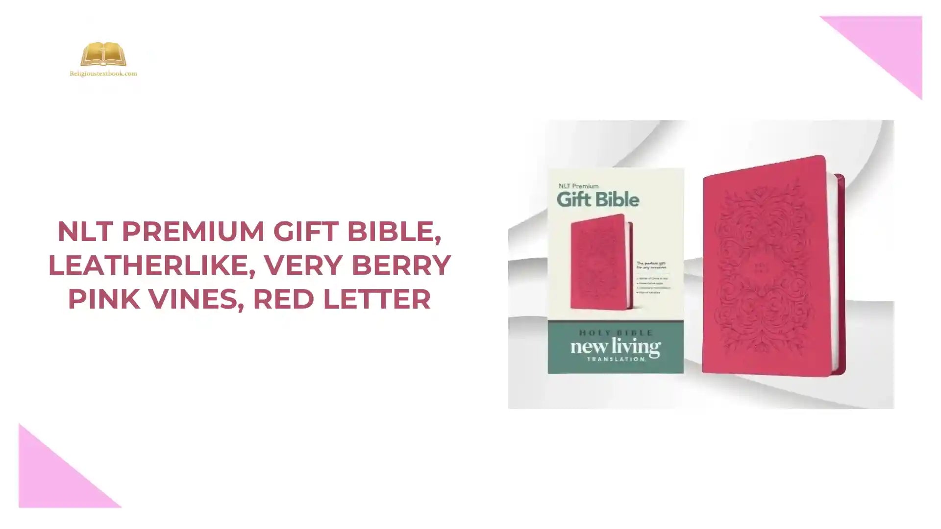 NLT Premium Gift Bible, Leatherlike, Very Berry Pink Vines, Red Letter by@Outfy