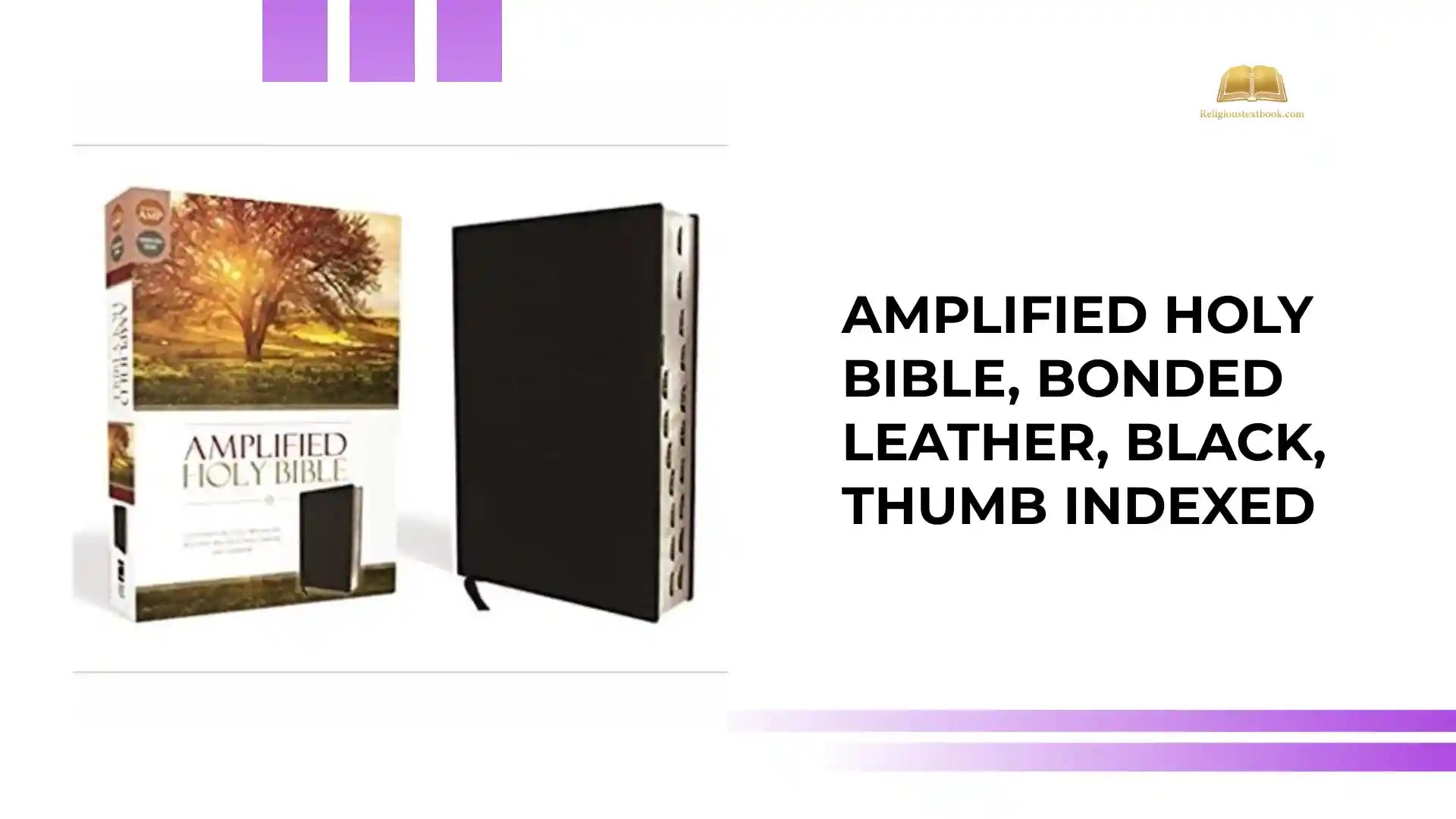 Amplified Holy Bible, Bonded Leather, Black, Thumb Indexed by@Outfy